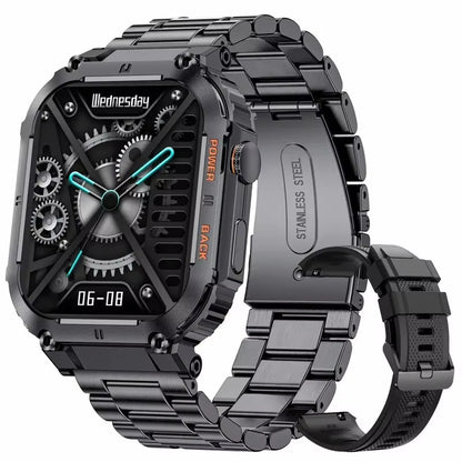 Outdoor Sports Fitness Smartwatch for Men 1.96 Inch Screen Bluetooth Calling Waterproof Watches Blood Oxygen Reloj Hombre